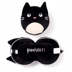 Relaxeazzz Feline Fine Cat Plush Travel Pillow & Eye Mask - Nakkepude