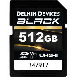 Delkin SD BLACK Rugged UHS-II (V90) R300/W250 512GB (new) - Hukommelseskort