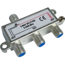 Deltaco 3-way Splitter, F-connectors, 1 Dc Pass, Classa - Diverse