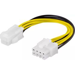 Deltaco Adapter Cable 4-pin Atx12v To 8-pin Eps12v 10cm - Ledning