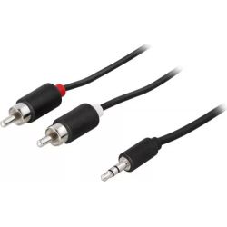 Deltaco Audio Cable 3.5mm Ma - 2xrca Ma 3m, Black - Ledning