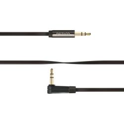Deltaco Audio Cable, Angled 3.5mm Male - 3.5mm Male,1m, Black - Ledning