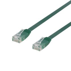 Deltaco U/utp Cat6 Patch Cable, Flat, 0.5m, 250mhz, Green - Ledning
