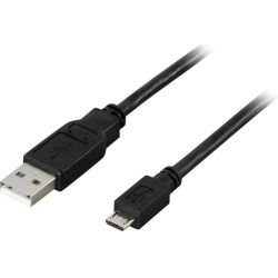 Deltaco Usb 2.0 Cable, Type A Ma - Type Micro B Ma, 5-pin, 1m, Black - Ledning