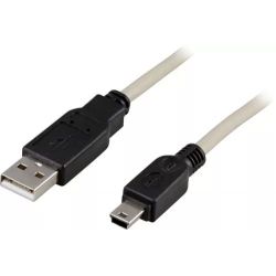 Deltaco Usb 2.0 Cable Type A Male - Type Mini B Male 0.5m - Ledning