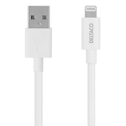 Deltaco Usb-a Lightning Cable, Mfi Certified, 2.4a, 0.5 M, White - Ledning