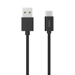 Deltaco Usb A - Usb C Cable, 1 M, Refill For Display, Black - Ledning