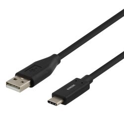 Deltaco Usb-c To Usb-a Cable, 0.5m, 3a, Usb 2.0, Black - Ledning