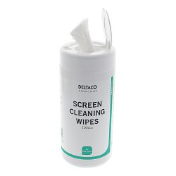 Billede af Deltaco Wet Wipes Cleaning Monitors 100 Large Nonalcoholic White - Rengøring