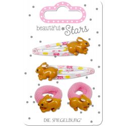 Die Spiegelburg Hair Clip + Hair Tie Rabbit Beautiful Stars - Hair Accessories - Hårspænde