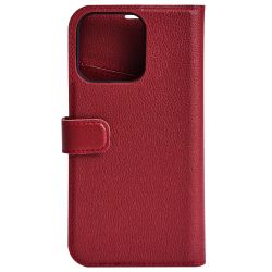 Essentials Iphone 13 Pro Leather Wallet, Detachable, Red - Mobilcover