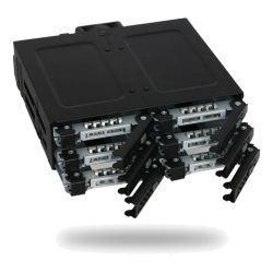 Icydock 6x 2.5 To 1x 5.25 Bay Mobile Rack Sata Metal Black - Tilbehør til computer