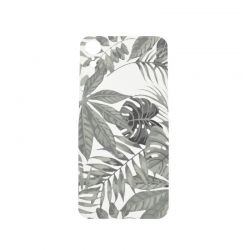 Itskins Avana Cover Til Iphone XrÂ®. Gennemsigtigt Med Grå Eksotiske Blade - Mobilcover