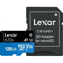 Lexar 633X microSDHC/SDXC w/adap (V30) R95/W45 128GB - Hukommelseskort