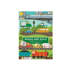 Petit Collage Sticker Set Roads & Rails - Klistermærker