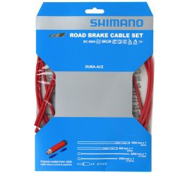 Shimano Bremsekabelsæt Racer Da9000 Rød Polymer-belagte Kabler - Cykelreservedele