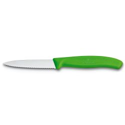 Victorinox Paring Knife Wavy Edge, Green, - Kniv