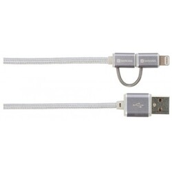 Billede af 2-i-1 Micro USB & Lightning-stik, Steel Line, 1m - Ledning