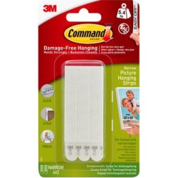 3M Command Hanging Strips White Narrow - Ramme