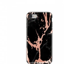 ITSKINS AVANA cover til iPhone 8 / 7 / 6s / 6 - Sort marmor og lyserødt design - Mobilcover