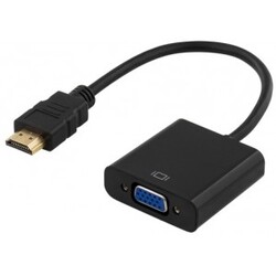 Deltaco Adapter Hdmi A Male To Vga 15-pin+3,5mm Male 0,2m - Stik
