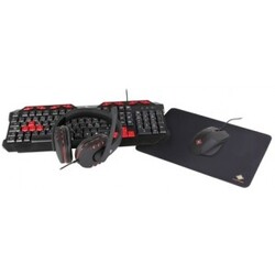 Deltaco-g 4-i-1 Gaming Kit, Headset, Tastatur, Mus + Musemåtte, Sort - Keyboard