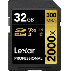 Lexar Pro 2000X SDHC/SDXC UHS-II U3(V90) R300/W260 (w/o cardreader) 32GB - Hukommelseskort