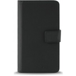 Universal Wallet PU M m/glideholder og kortåbninger, sort - Mobilcover