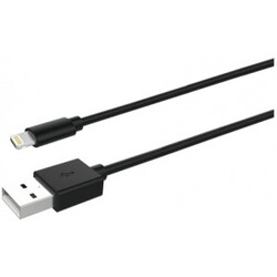 USB-A - Lightning MFI kabel, 1m, sort