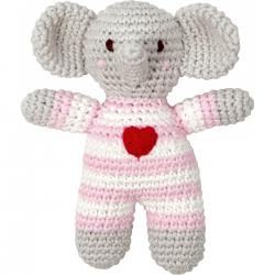 Die Spiegelburg Crochet Rattle Elephant Light Pink Baby Charms - Bamse