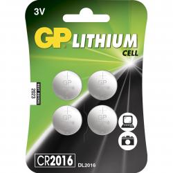 GP Lighting Gp Cr2016 Lithium Coin, 4 Pack (b) - Batteri