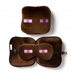 Relaxeazzz Minecraft Enderman Shaped Plush Travel Pillow & Eye Mask - Nakkepude