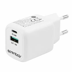 Essentials Wall Charger 1x Usb-a, 1x Usb-c Pd 20 W, White - Oplader