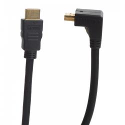 SX HDMI Cable 1.3 - 1.5m Black Angled - 90ø Gold