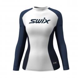 Swix Racex Bodyw Ls W - Lake blue/Bright white - Str. XL - Undertrøje