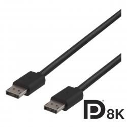 Deltaco Displayport Cable, Dp 1.4, 7680x4320 At 60hz, 2m, Black - Ledning