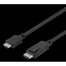 Deltaco Displayport To Hdmi Cable, 4k30hz, 2m, Black - Kabel