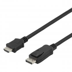 Deltaco Displayport To Hdmi Cable, 4k30hz, 3m, Black - Kabel