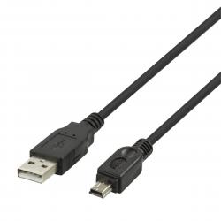 Deltaco Usb 2.0 Cable Typ A Male - Typ Mini B Male 1m, Black - Kabel
