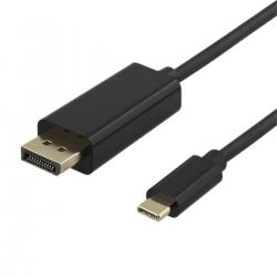 Deltaco Usb-c To Displayport-cable, 4k60hz, 2m, Black - Kabel