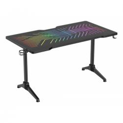 Deltaco-g Gaming Desk Rgb, Glass Led Tabletop, 140x75cm - Bord
