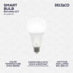 Deltaco Smart H Led Light E27 Wifi 9w 2700k6500k Dim White - Pære