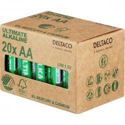 Deltaco Ultimate Alkaline Batteries, Lr6/aa Size, 20-pack - Batteri