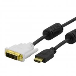 Deltaco Hdmi To Dvi Cable, 19-pin Ma-dvi-d Single Link Ma, 2m, Blac - Ledning