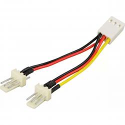 Deltaco Adapter Cable For 3-pin Fans, Y-cable 2-1 - Kabel