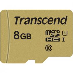 Transcend Gold 500S microSD w/adp (V30) R95/W60 8GB - Hukommelseskort