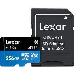 Lexar 633X microSDHC/SDXC w/adap (V30) R95/W45 256GB - Hukommelseskort