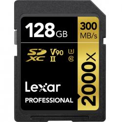 Lexar Pro 2000X SDHC/SDXC UHS-II U3(V90) R300/W260 (w/o cardreader) 128GB - Hukommelseskort