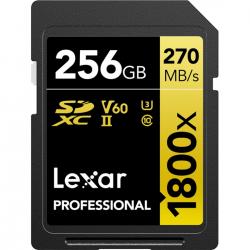 Lexar Pro 1800x SDXC U3 (V60) UHS-II R270/W180 256GB - Hukommelseskort