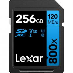 Lexar Professional 800x SDXC UHS-I cards, C10 V10 U1, R120/45MB 256GB - Hukommelseskort